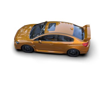 Beyaz zemin üzerinde izole edilmiş 3D resimleme spor araba