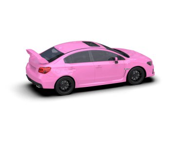 Beyaz zemin üzerinde izole edilmiş 3D resimleme spor araba