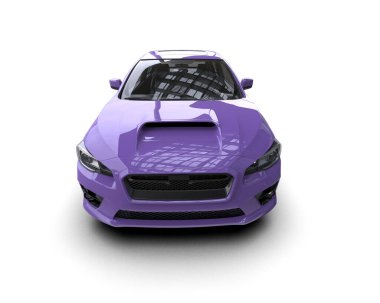 Beyaz zemin üzerinde izole edilmiş 3D resimleme spor araba