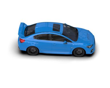 Beyaz zemin üzerinde izole edilmiş 3D resimleme spor araba