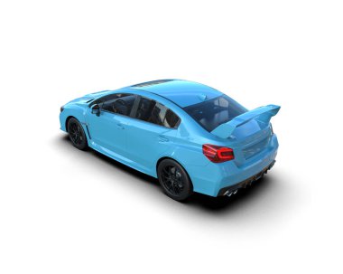 Beyaz zemin üzerinde izole edilmiş 3D resimleme spor araba