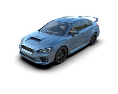 Beyaz zemin üzerinde izole edilmiş 3D resimleme spor araba