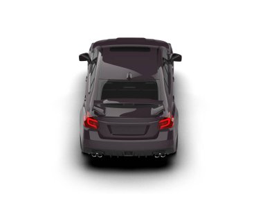 Beyaz zemin üzerinde izole edilmiş 3D resimleme spor araba