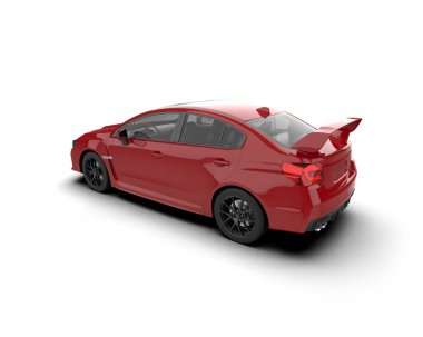 Beyaz zemin üzerinde izole edilmiş 3D resimleme spor araba