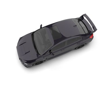 Beyaz zemin üzerinde izole edilmiş 3D resimleme spor araba