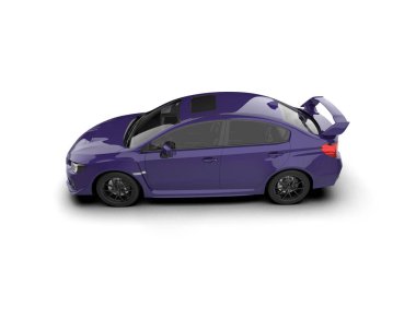 Beyaz zemin üzerinde izole edilmiş 3D resimleme spor araba