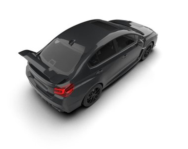 Beyaz zemin üzerinde izole edilmiş 3D resimleme spor araba