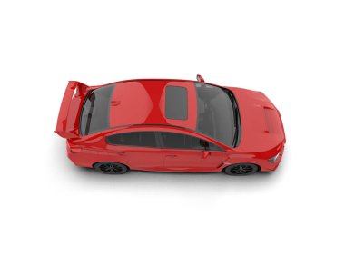 Beyaz zemin üzerinde izole edilmiş 3D resimleme spor araba