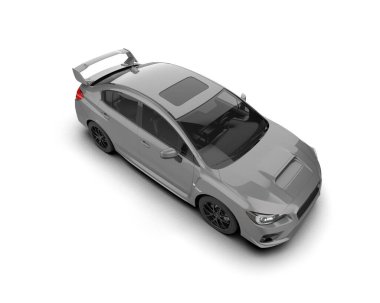 Beyaz zemin üzerinde izole edilmiş 3D resimleme spor araba