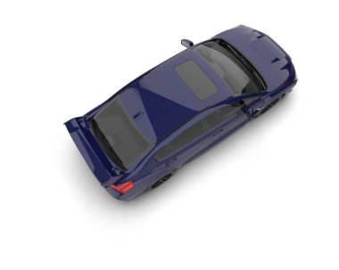 Beyaz zemin üzerinde izole edilmiş 3D resimleme spor araba