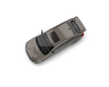 Beyaz zemin üzerinde izole edilmiş 3D resimleme spor araba