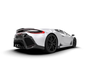 Beyaz zemin üzerinde izole edilmiş 3D resimleme spor araba