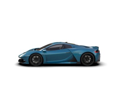 Beyaz zemin üzerinde izole edilmiş 3D resimleme spor araba