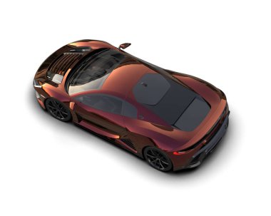 Beyaz zemin üzerinde izole edilmiş 3D resimleme spor araba