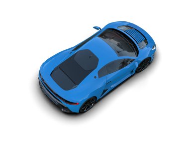 Beyaz zemin üzerinde izole edilmiş 3D resimleme spor araba