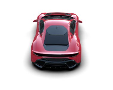 Beyaz zemin üzerinde izole edilmiş 3D resimleme spor araba