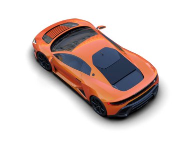 modern spor araba beyaz arka planda izole edilmiş 3D görüntüleme