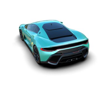modern spor araba beyaz arka planda 3D model
