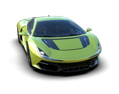 modern spor araba beyaz arka planda 3D model