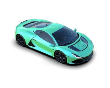 modern spor araba beyaz arka planda 3D model