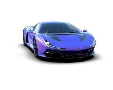 modern spor araba beyaz arka planda 3D model