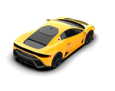 3D görüntüleme, beyaz arkaplanda izole edilmiş spor araba