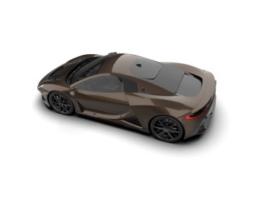 3D görüntüleme, beyaz arkaplanda izole edilmiş spor araba 