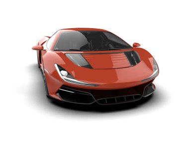 3D görüntüleme, beyaz arkaplanda izole edilmiş spor araba 