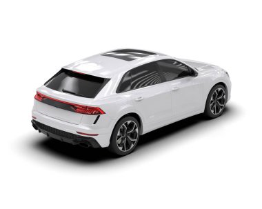 Modern beyaz sedan ailesi. Aile ailesi. 3d illüstrasyon