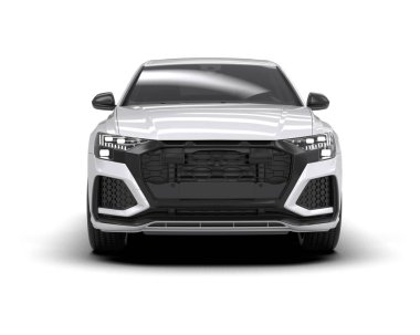 Modern lüks araba. Ön manzara. 3d oluşturma