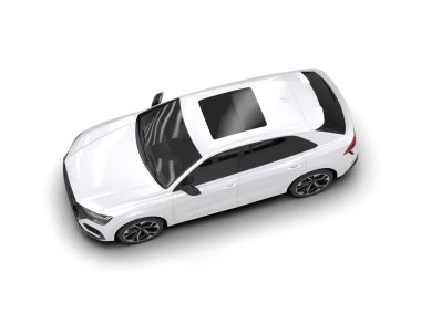 beyaz modern araba - arka plan - beyaz arkaplanda izole