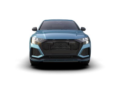 Modern araba arka planda izole edilmiş. 3d oluşturma