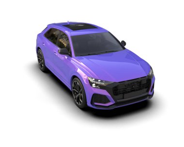 Modern kompakt araba beyaz arka planda izole edilmiş. 3d illüstrasyon