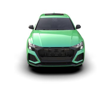 Siyah arka planda modern şehir arabası. 3d oluşturma