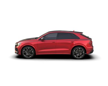 kırmızı cip - modern araba - yan görünüm