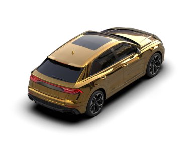 Beyaz arka planda izole edilmiş modern lüks araba. 3d oluşturma