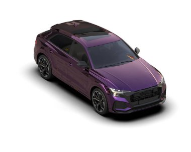 Beyaz arka planda bir araba sedanı. 3 Boyutlu Hazırlama