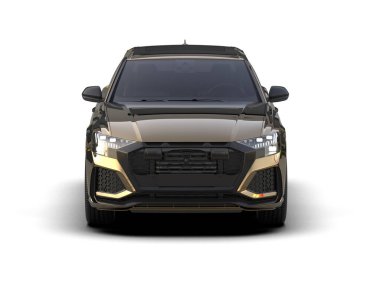 beyaz arka planda modern siyah SUv 3D görüntüleme