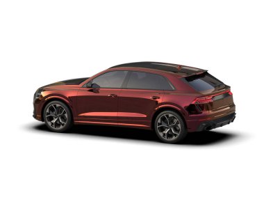 Lüks modern araba arka planda izole edilmiş. 3D - illüstrasyon