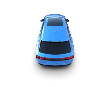 mavi spor araba üst görünümü