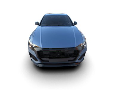 mavi modern araba - ön manzara