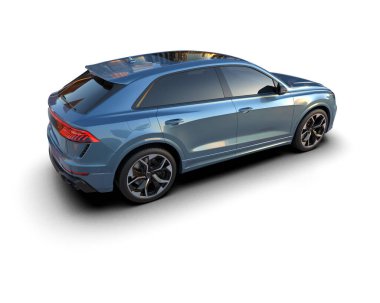 Beyaz arka planda modern bir araba. 3 Boyutlu Hazırlama