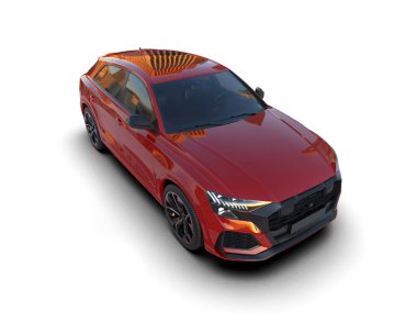 beyaz arka planda modern araba 3 boyutlu görüntüleme