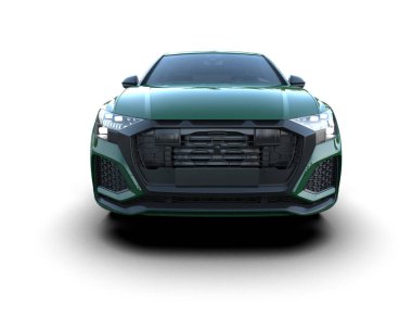 yeşil modern modern lüks araba. 3d oluşturma