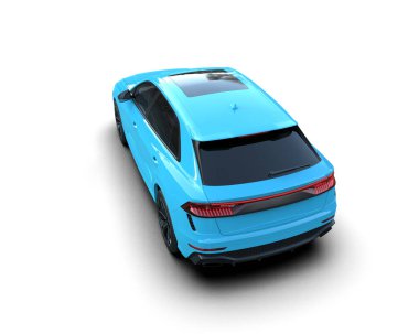 Modern araba beyaz arka planda izole edilmiş. 3D - illüstrasyon