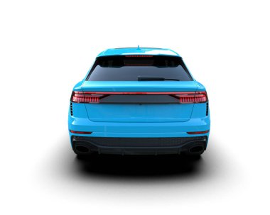 modern mavi araba - ön görünüm.