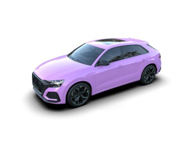 Beyaz arka planda izole edilmiş modern lüks araba. 3 Boyutlu Hazırlama