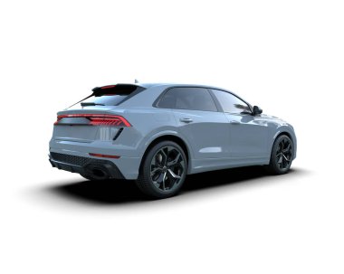 Modern lüks araba. Beyaz arka planda bir şehir arabası. 3d oluşturma