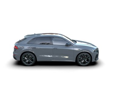 Beyaz arka planda siyah spor araba. İzole. 3D görüntüleme. yüksek kaliteli fotoğraf