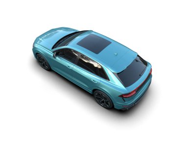 Aydınlık zemin üzerinde elektrikli bir arabanın 3 boyutlu canlandırması